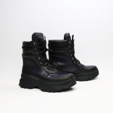 Ботинки со шнуровкой из черной кожи со вставками Арт. As-2/247