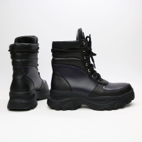 Ботинки со шнуровкой из черной кожи со вставками Арт. As-2/247