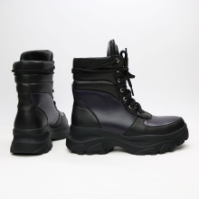 Ботинки со шнуровкой из черной кожи со вставками Арт. As-2/247