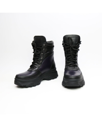 Ботинки со шнуровкой из черной кожи со вставками Арт. As-2/247