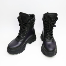 Ботинки со шнуровкой из черной кожи со вставками Арт. As-2/247