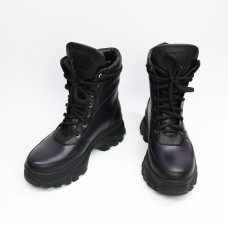 Ботинки со шнуровкой из черной кожи со вставками Арт. As-2/247