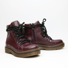 Ботинки со шнуровкой из кожи цвета бордо Арт. As-4/025P