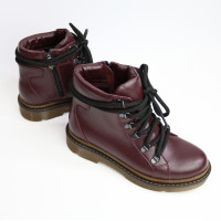 Ботинки со шнуровкой из кожи цвета бордо Арт. As-4/025P