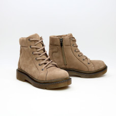 Ботинки со шнуровкой из нубука бежевого цвета Арт. As-4/025