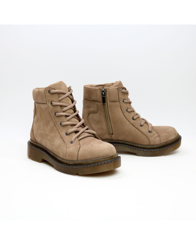 Ботинки со шнуровкой из нубука бежевого цвета Арт. As-4/025