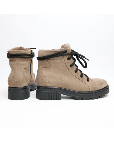Ботинки со шнуровкой из замши оттенка капучино Арт. As-4/17