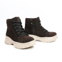 Ботинки со шнуровкой из замши цвета шоколад  Арт. As-4/247