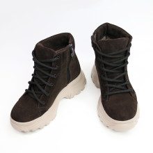 Ботинки со шнуровкой из замши цвета шоколад  Арт. As-4/247