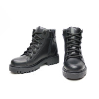 Ботинки со шнуровкой из кожи черного цвета Арт. As-4/21855