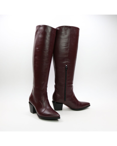 Класичні чоботи зі шкіри на підборах Арт. 657-12/57