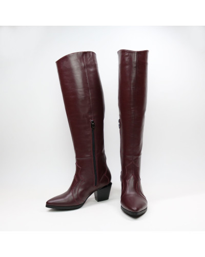 Класичні чоботи зі шкіри на підборах Арт. 657-12/57