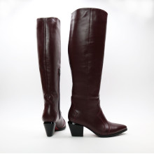 Кожаные сапоги – казаки в бордовом цвете – Арт. 657-12/57