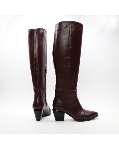 Класичні чоботи зі шкіри на підборах Арт. 657-12/57