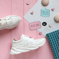 Кросівки із білої шкіри Арт. Kr-2/21062