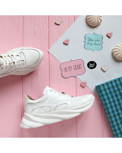 Кросівки із білої шкіри Арт. Kr-2/21062