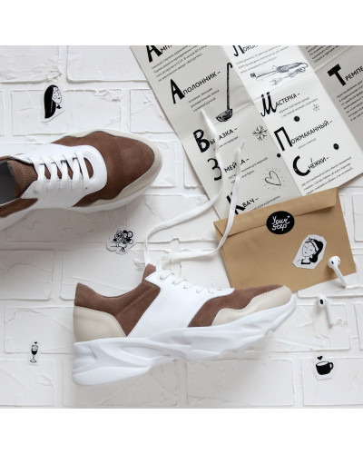 Кросівки у бежевих відтінках Арт. Kr-4/188