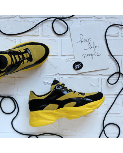 Кросівки жовтого кольору Арт. Kr-2/188