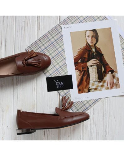 Лофери із рудої шкіри Арт. 156-1