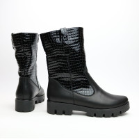 Полусапоги черного цвета на тракторной подошве Арт. 12-2(S2)