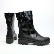 Полусапоги черного цвета на тракторной подошве Арт. 12-2(S2)