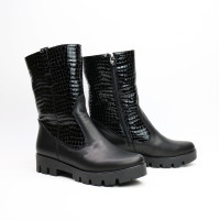 Полусапоги черного цвета на тракторной подошве Арт. 12-2(S2)