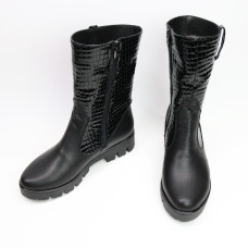 Полусапоги черного цвета на тракторной подошве Арт. 12-2(S2)