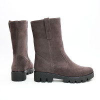 Полусапоги из замши цвета какао на тракторной подошве Арт. 12-2(S2)