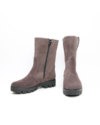 Полусапоги из замши цвета какао на тракторной подошве Арт. 12-2(S2)