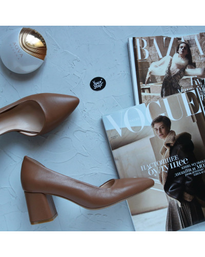 Туфлі-човники з рудої шкіри Арт. 657-2/47Ок