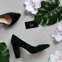 Туфлі-човники темно-зеленого кольору Арт. 35-5/24Ок