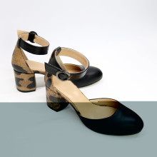 Босоніжки з чорної шкіри Арт. 605-6/45Ок