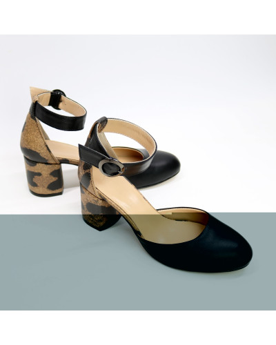 Босоніжки з чорної шкіри Арт. 605-6/45Ок