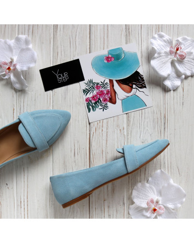 Замшевые балетки в шоколадном цвете с острым носком (Арт.17-7П)