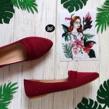 Балетки з замші кольору ягода Арт. 16-3