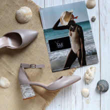 Босоніжки з бежевої шкіри на підборах Арт. 657-4/47Ок