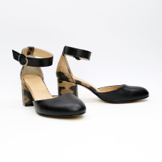 Босоніжки з чорної шкіри Арт. 605-6/45Ок
