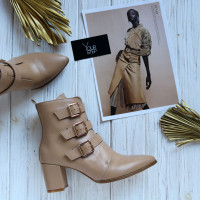 Ботильоны из карамельной кожи с ремешками  Арт. 657-15/41Ок