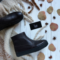 Ботинки из кожи флотар оттенка какао Арт. 218-2/21613-б/ф