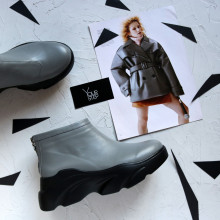 Ботинки из светло-серой кожи Арт. As-6/21968