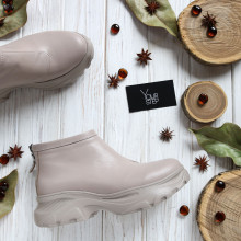 Ботинки из темно-бежевой кожи  Арт. As-6/247