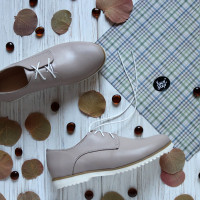 Кеды из темно-бежевой кожи Арт. 100-1Kr ДОП*