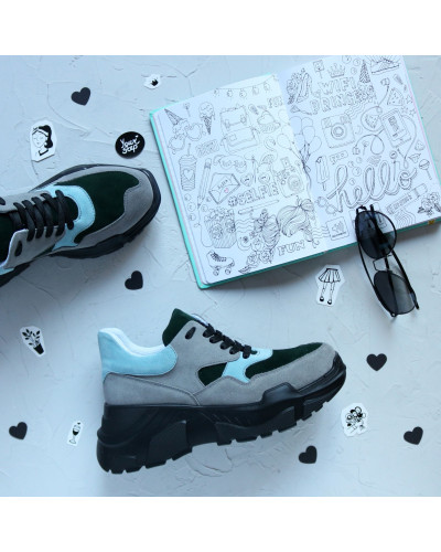 Кросівки з сірої замші Арт. 218-1/21950