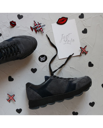 Кросівки з сірої замші Арт. Т-3 