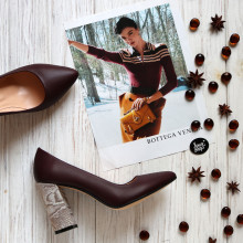 Туфлі-човники кольору бордо Арт. 35-1/44Ок