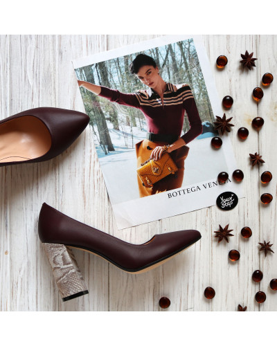 Туфлі-човники кольору бордо Арт. 35-1/44Ок