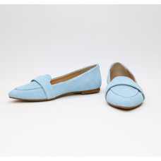 Замшеві блакитні балетки з гострим носком — ніжність та комфорт у кожному кроці (Арт. 17‑7П)