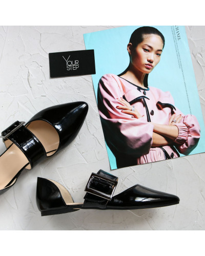 Чорні лакові балетки Арт. 17-10