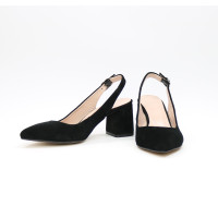 Чорні замшеві слінгбеки Арт 657-3/47ок