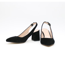 Чорні замшеві слінгбеки Арт 657-3/47ок